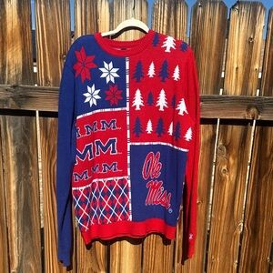 Ole Miss Red and Blue Men's Crewneck Sweater
